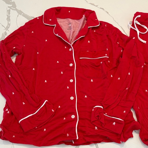 Auden Red women’s Pajama Set with White tree Accents - Picture 3 of 4
